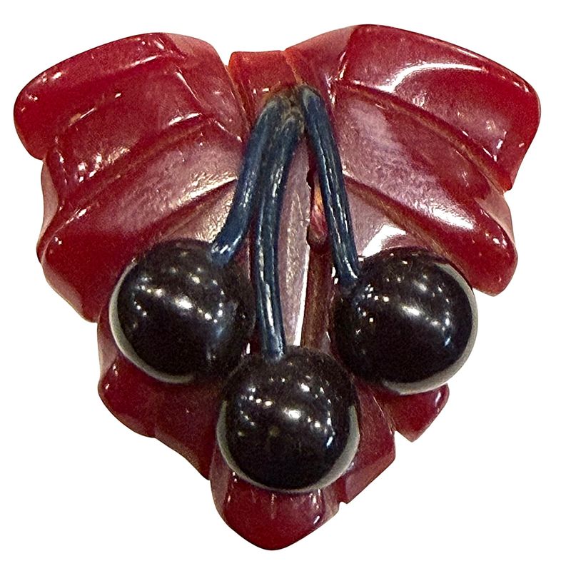 A karge black and red Chunky Bakelite button!
