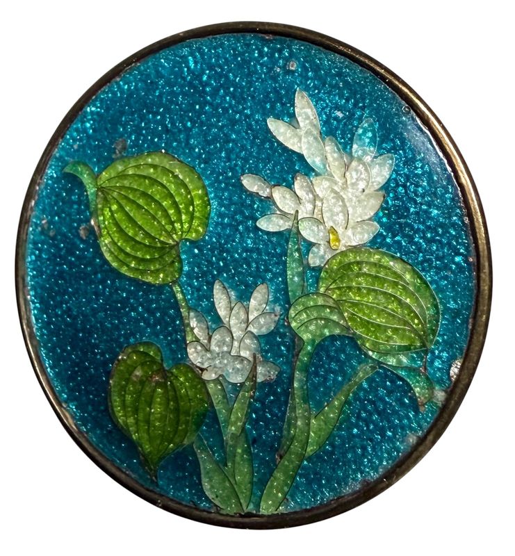 A RARE color Gin Bari enamel button