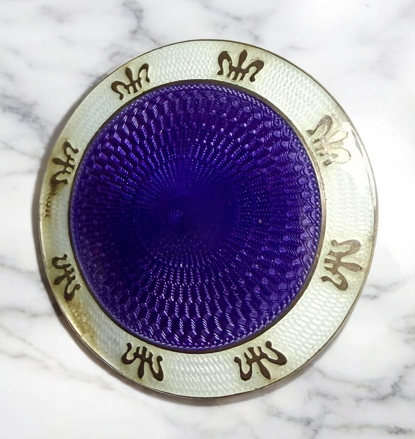 A GORGEOUS large 19th century Guilloche enamel Button!
