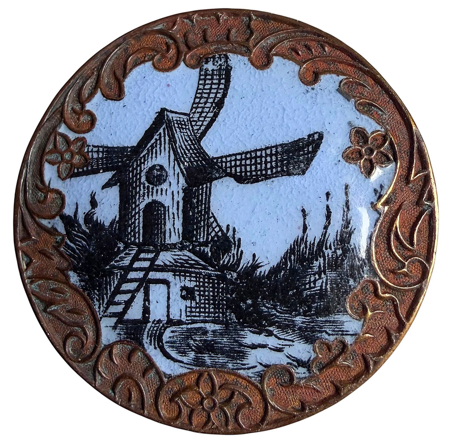 An exquisite large and unusual color enamel Button!
