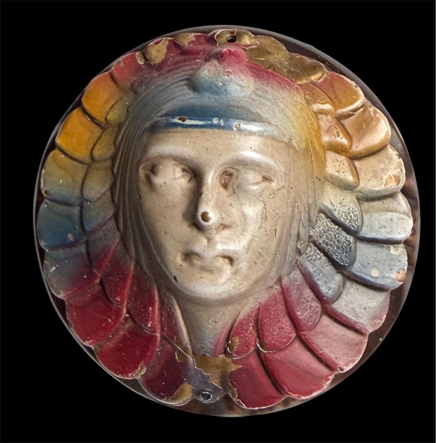 An uusual and high relief 1 Piece 30's Celluloid button
