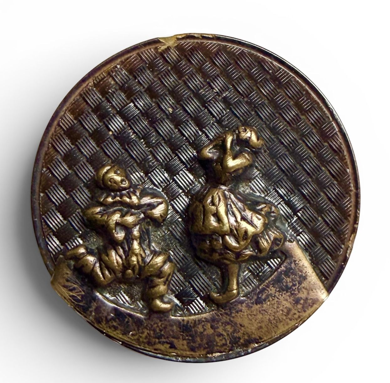 A RARE large 19th century Horn and brass button!