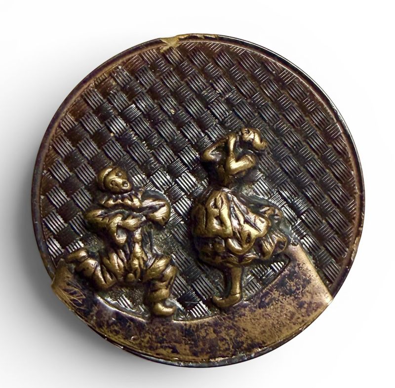 A RARE large 19th century Horn and brass button!
