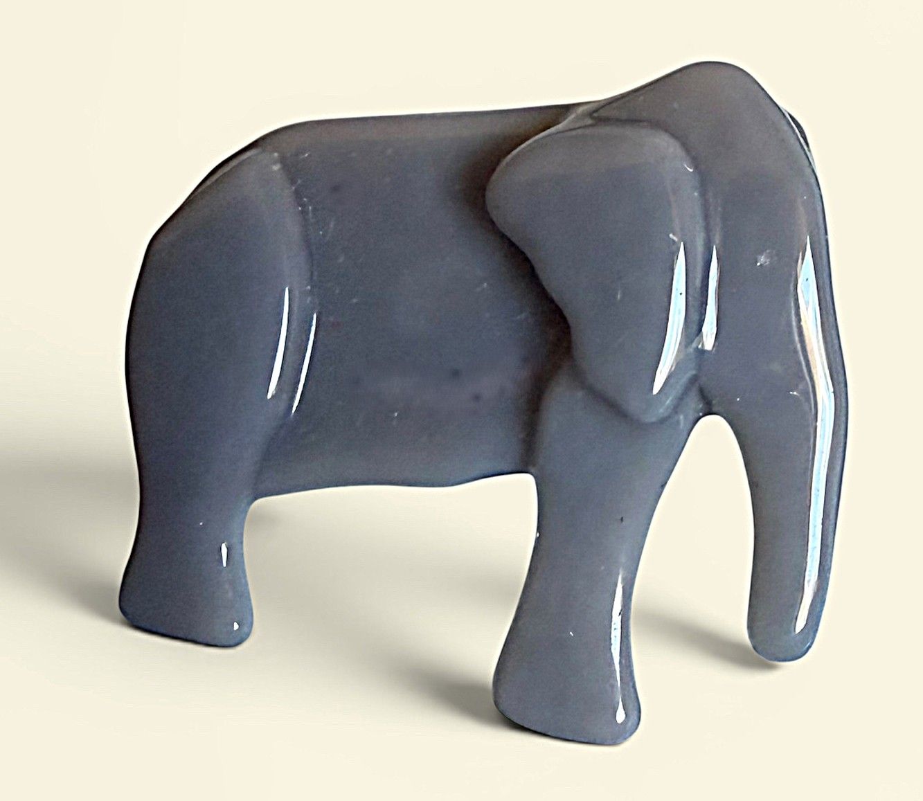 A large glass elephant by Kay Ferguson!