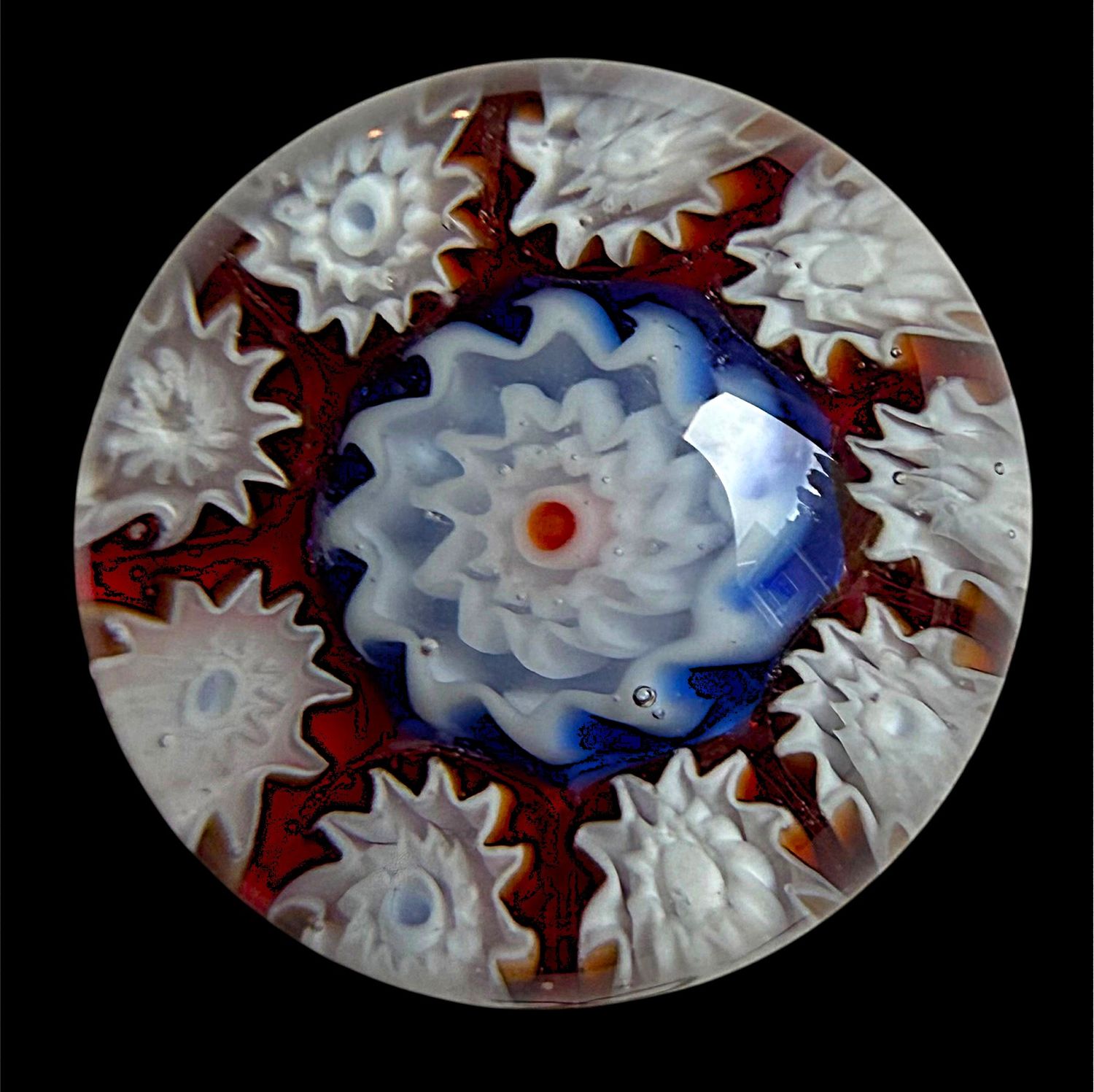 A nice white glass base Paperweight button!