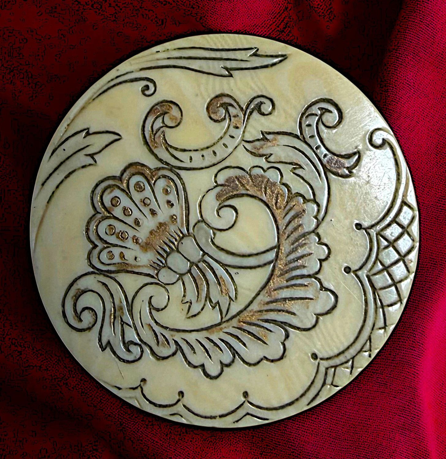 A division one wafer Celluloid button!