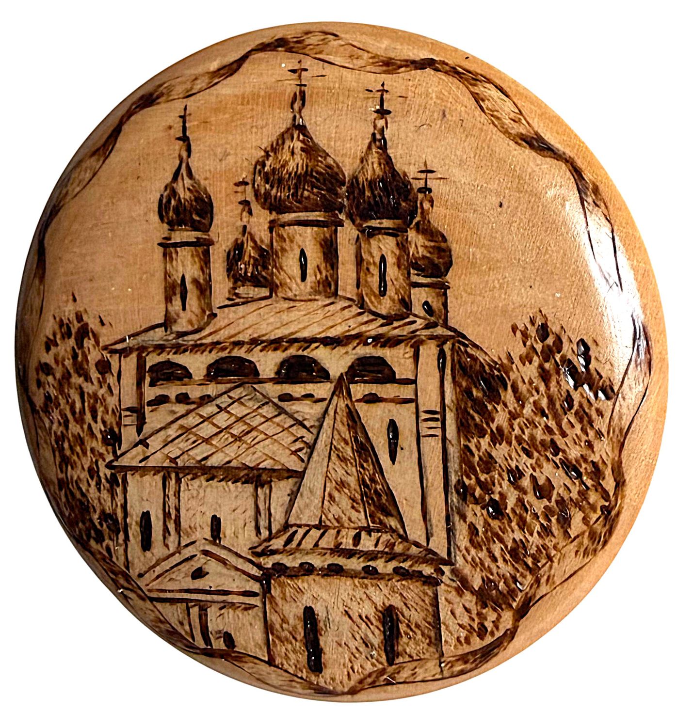 An extra large Russian wood button