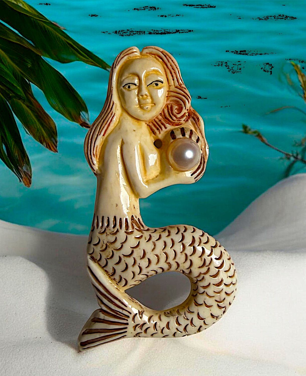 A fun big, large realistic Mermaid Button!