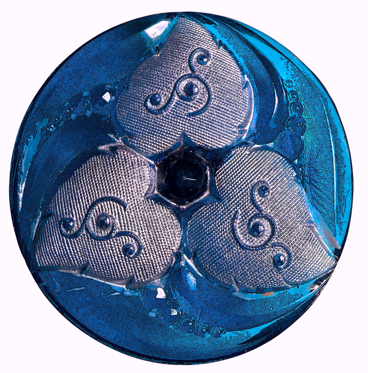 A beautiful early 20th century large lustered glass button!