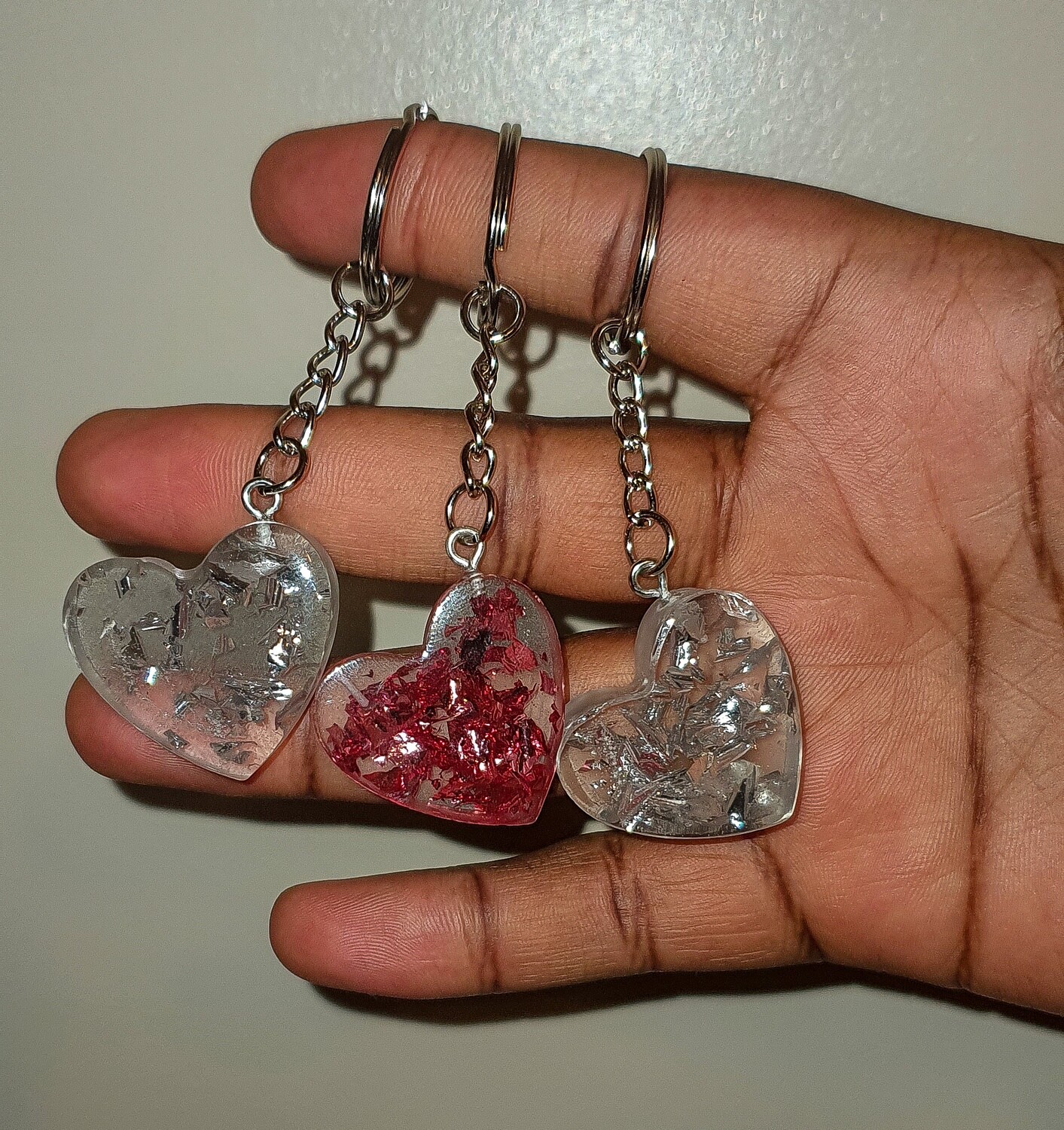 Resin Heart Keyrings