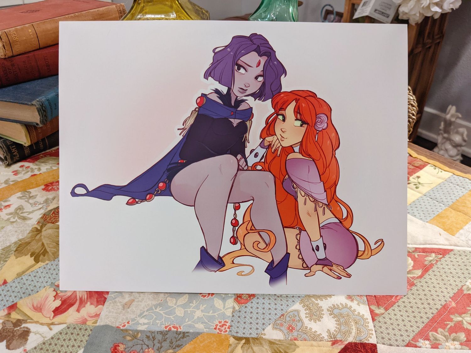 Teen Titans: Raven and Starfire Print, Sizes: 4x6 Gloss