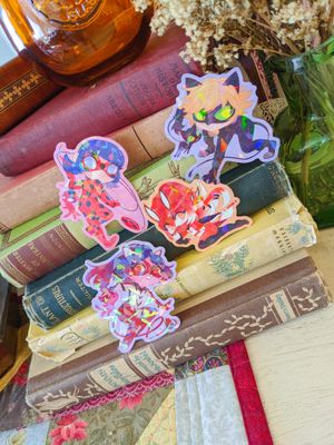 Miraculous Chibi Holographic Stickers