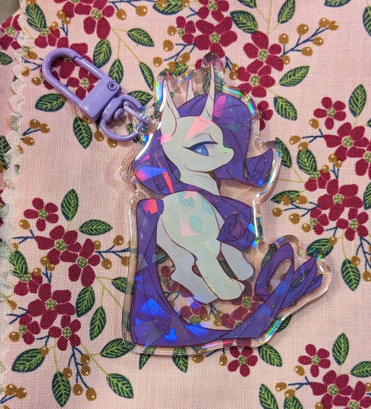 MLP: Rarity Glitter Acrylic Charm
