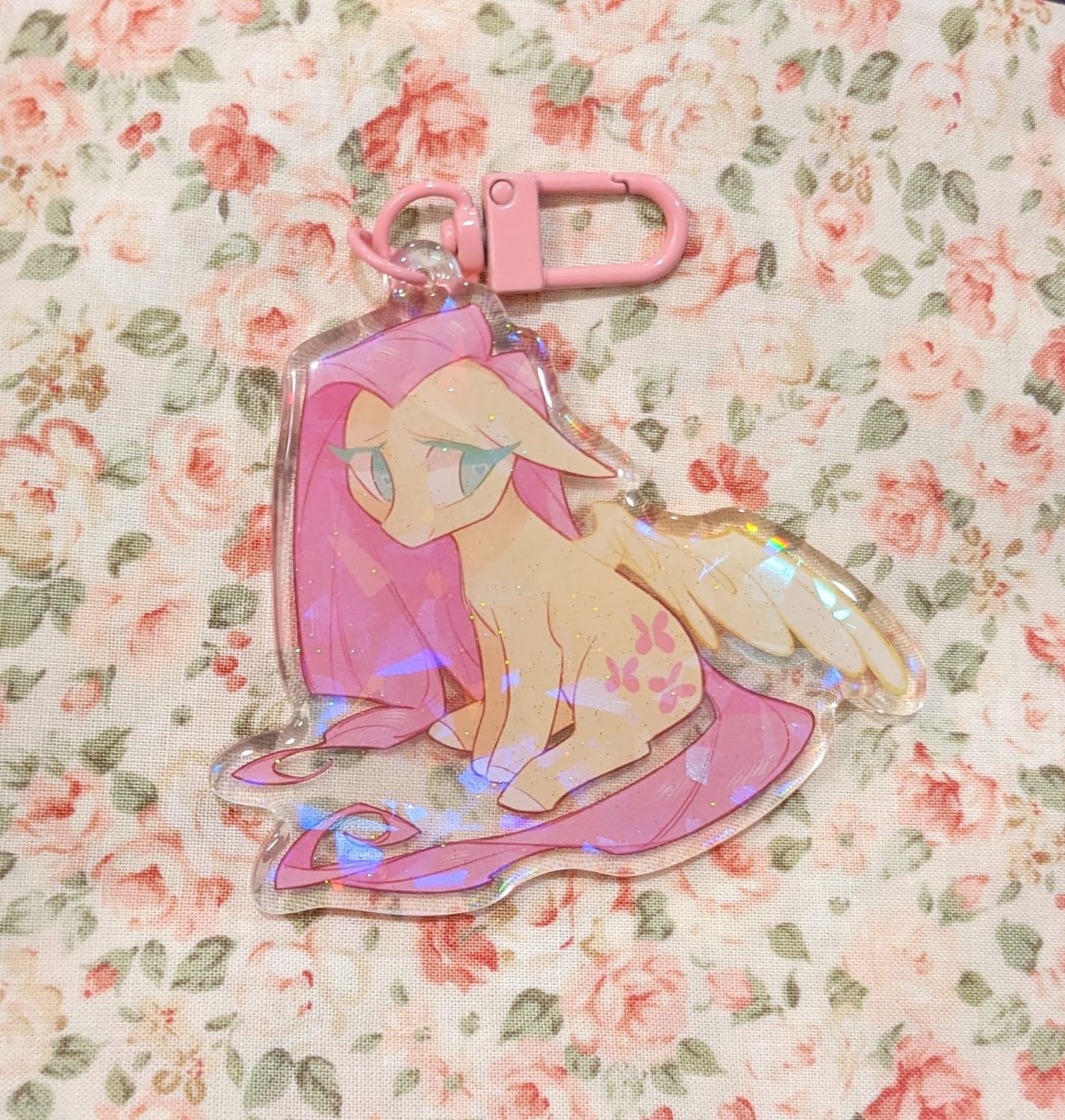 MLP: Fluttershy Glitter Acrylic Charm