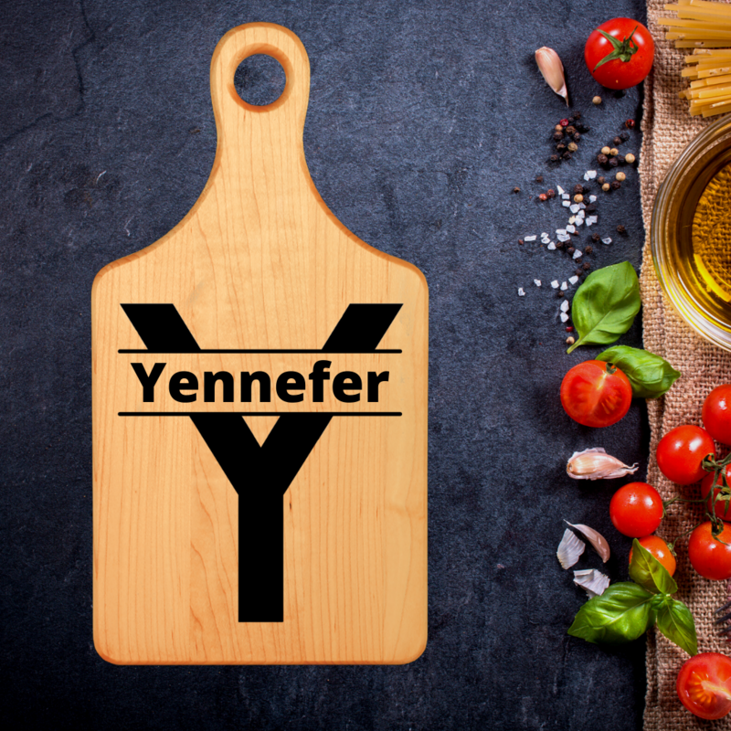 Paddle Shaped Cutting Board - Letter Design