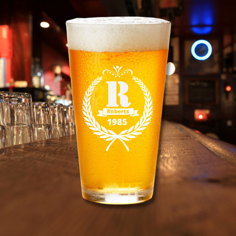 16.oz Engraved - Fully Customizable  Pint Glass