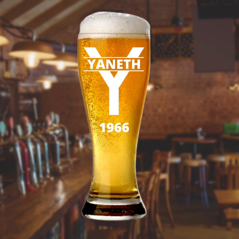 16.oz Personalized Pilsner Glass - Custom Pint Glass, Beer Mug. Fully customizable