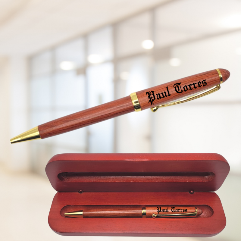 Engraved Wooden Pen  Gift Set w/ Case