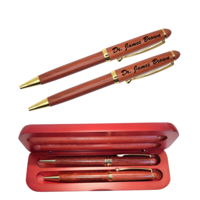 Personalized Rosewood Pen and Pencil set w/Case Included | Fully Customizable | Gift for all occasions