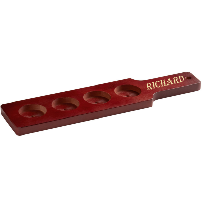Personalized Beer Flight Sampler Paddle | Fully Customizable | Engraved (Brown)