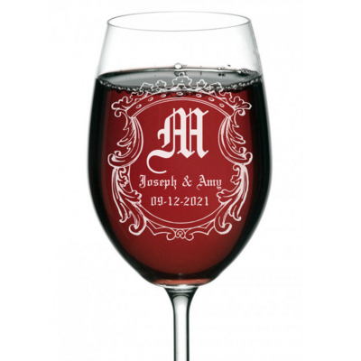 Personalized 16. oz Wine Glass | Fully Customizable | Coat of Arms Design