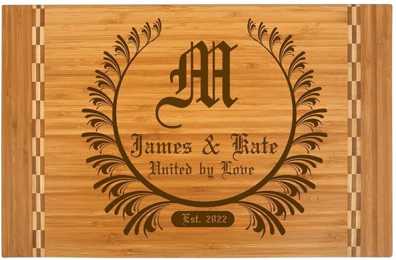Personalized Bamboo Cutting Board | Laser Engraved | Fully Customizable | Perfect for Wedding Gifts, Anniversaries, Birthdays, New Home Gifts