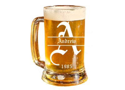 16oz. Beer Mug - Letter Design