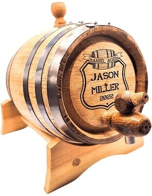 Personalized American Oak Barrel - Fully Customizable | Age your own beverage | Spirit Aging Barrel | Age you Wine, Whiskey, Beer, Tequila, Bourbon, Rum and more