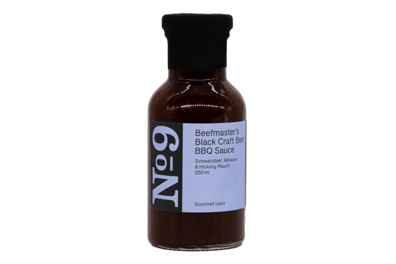 Gourmet Leon, Beefmasters Black Craft Beer BBQ Sauce No. 9, 250 ml Flasche (Grundpreis 32 EUR / 100ml)
