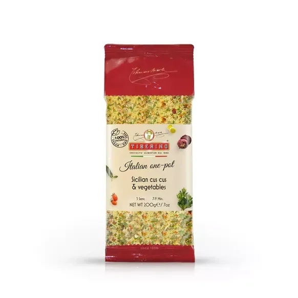 Tiberino, Cus Cus mit Gewürze, küchenfertiges italienisches Cus Cus mit Gewürzen.  (Grundpreis 34,75 € / 1 KG)