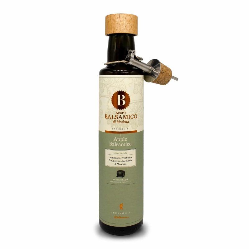 Greenomic, ACETO BALSAMICO APFEL, 250 ml in Flasche Inklusive Ausgießer zu jeder Flasche! (59,80 € / 1 L)