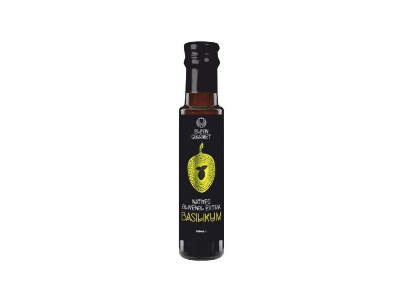 Eleon Gourmet, Natürlich aromatisiertes Olivenöl mit Basilikum, 100 ml in Flasche (Grundpreis 89,00 € / 1 L)