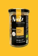 Nuzz, Bio-Cashew-Kerne mit Ingwer, Kurkuma und Limette gewürzt und geröstet, 120g im Glas Grundpreis: €49,58 / Kilogramm