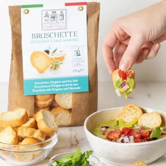Bruschette Oregano und Meersalz - nicht frittiert, 150 g im Beutel Grundpreis 98,90 € / 1 KG