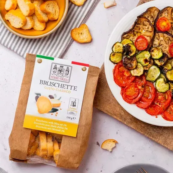 Bruschette Gusto Classico - nicht frittiert, 150 g.  Grundpreis 98,90 € / 1KG