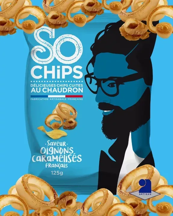 Karamellisierte Zwiebel-Kartoffel-Chips, 125 g Grundpreis: 37,37 / 1KG Karamellisierte Zwiebel-Kartoffel-Chips, 125 g Grundpreis: 37,37 / 1KG