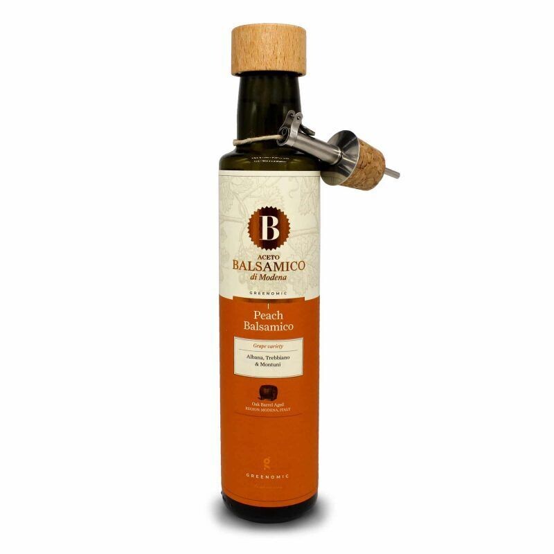 Greenomic, ACETO BALSAMICO PFIRSICH 250 ml mit Ausgießer in Flasche (Grundpreis 59,80 € / 1 L) Greenomic, ACETO BALSAMICO PFIRSICH 250 ml mit Ausgießer in Flasche (Grundpreis 59,80 € / 1 L)