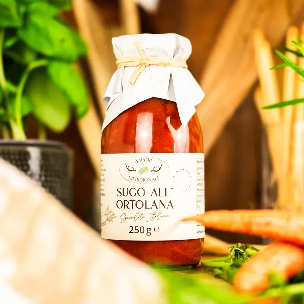 Sugo all´Ortolana, 250 g im Glas. 23,80 / 1KG