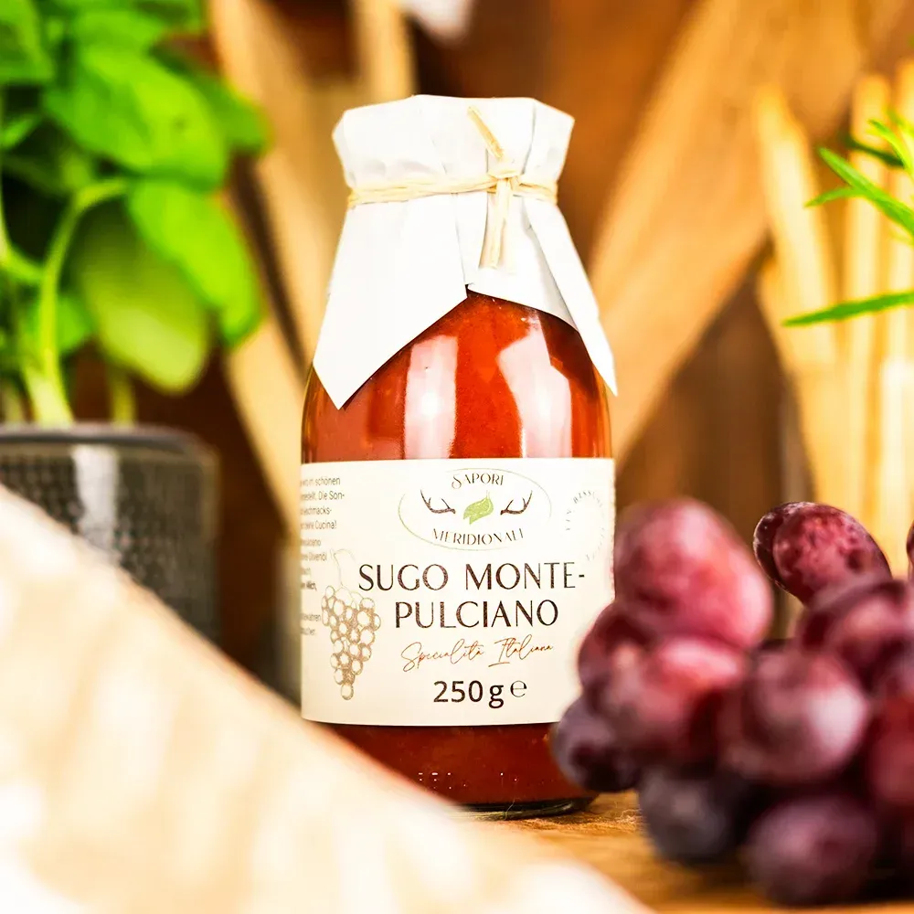 Sugo Montepulciano, 250 g im Glas. 23,80 / 1KG Sugo Montepulciano, 250 g im Glas. 23,80 / 1KG
