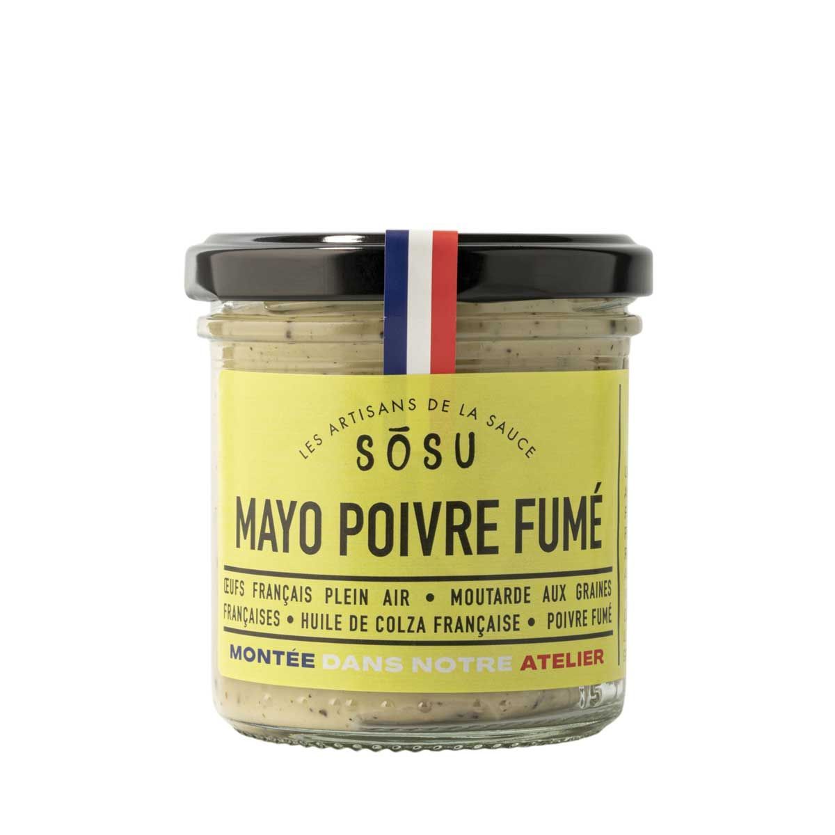 SOSU, Mayonnaise mit Geräuchertem Pfeffer – Cremig, würzig und raffiniert rauchig, 148 ml im Glas. 41,89€ / kg