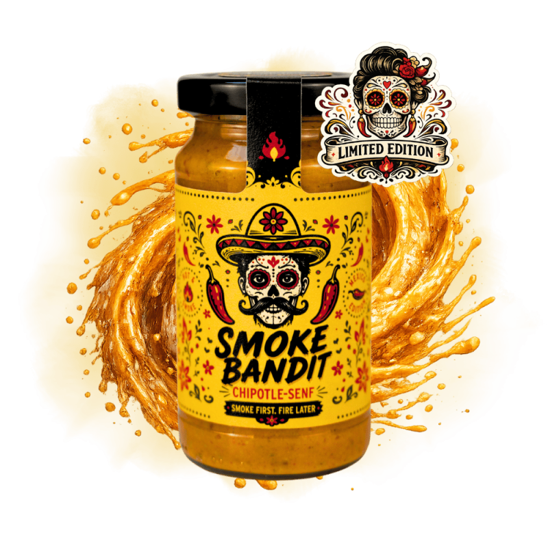 Limited Edition Chipotle Senf - SMOKE BANDIT, 200 ml im Glas (19,50 €/Liter)