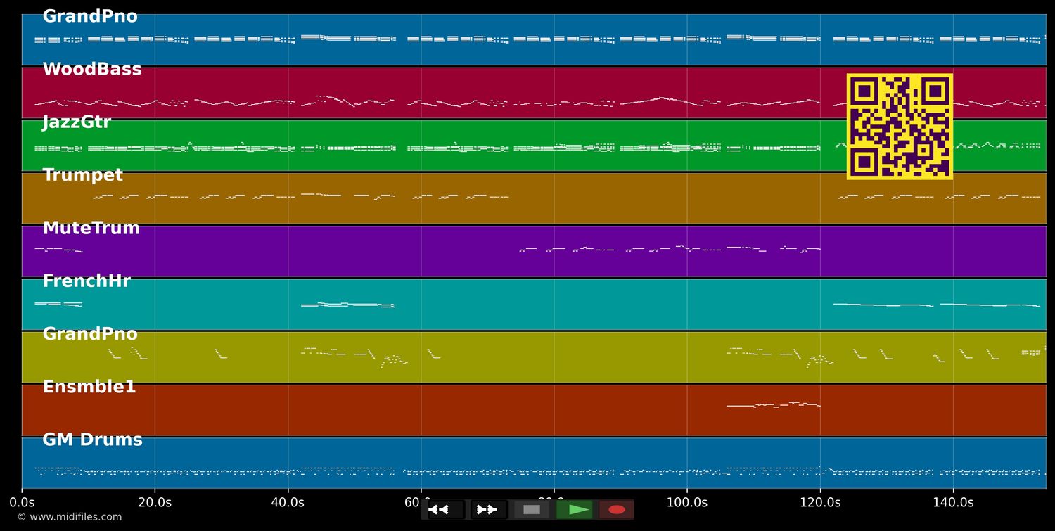 Moonglow - Sarah Vaughan (MIDI individual tracks)