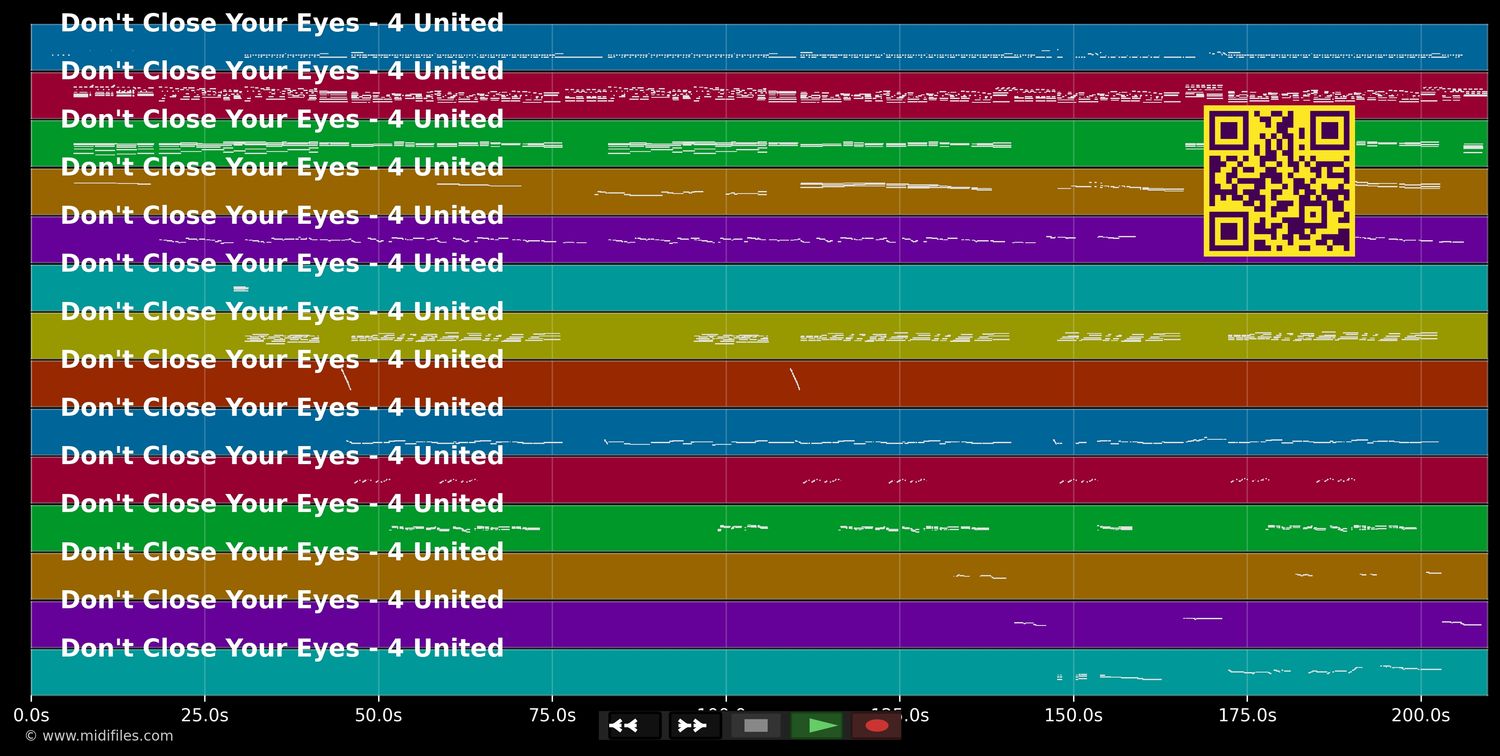 Don't Close Your Eyes  - 4 United (MIDI individual tracks)