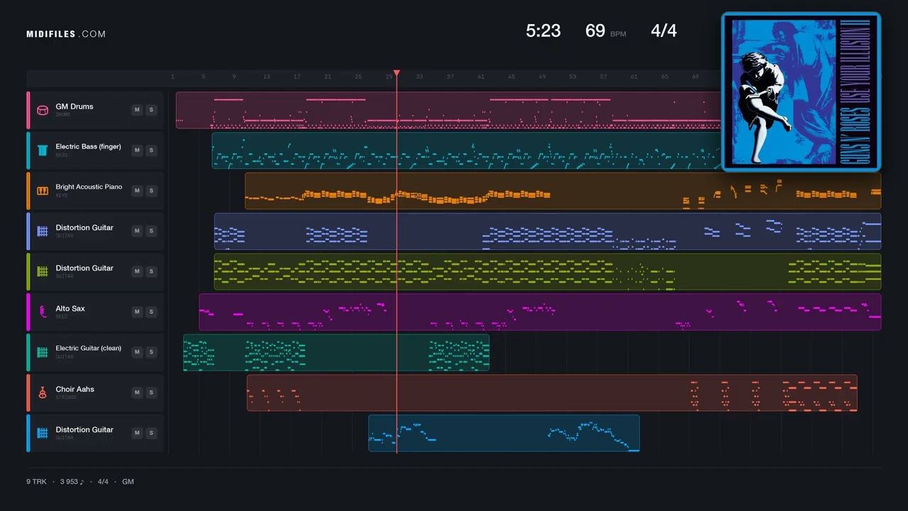 Knockin' On Heavens Door - Guns 'N' Roses (MIDI)