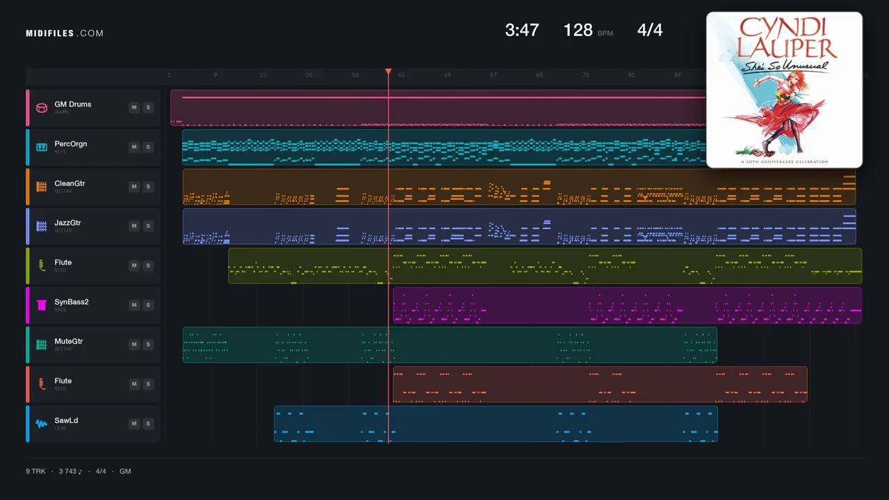 Time After Time - Cyndy Lauper (MIDI)