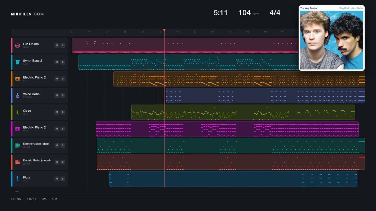 I Can't Go For That - Hall &amp; Oates (MIDI)