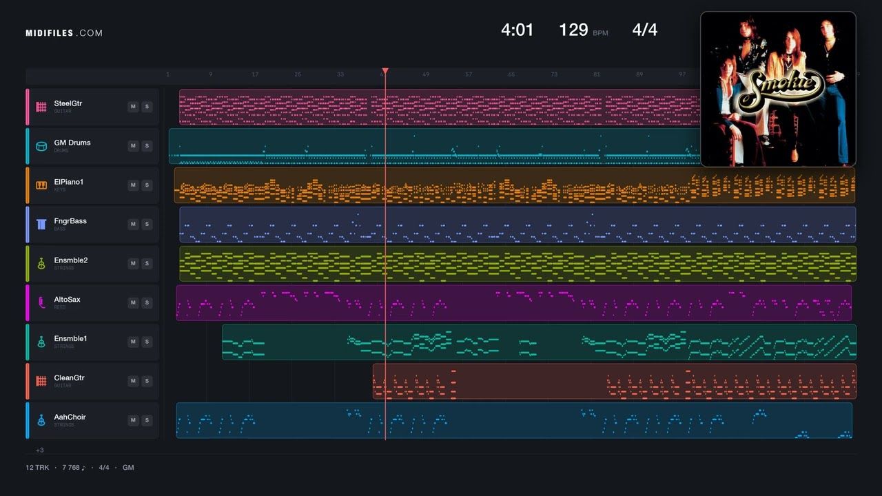 Stumblin' In - Norman Chris &amp; Quatro Suzi (MIDI)