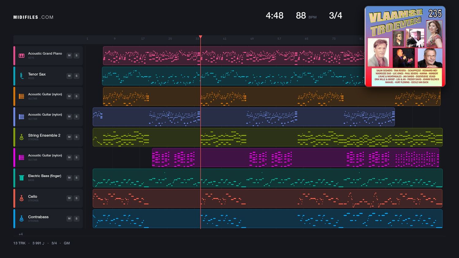 Als De Dag Van Toen - Reinhard Mey (MIDI individual tracks)
