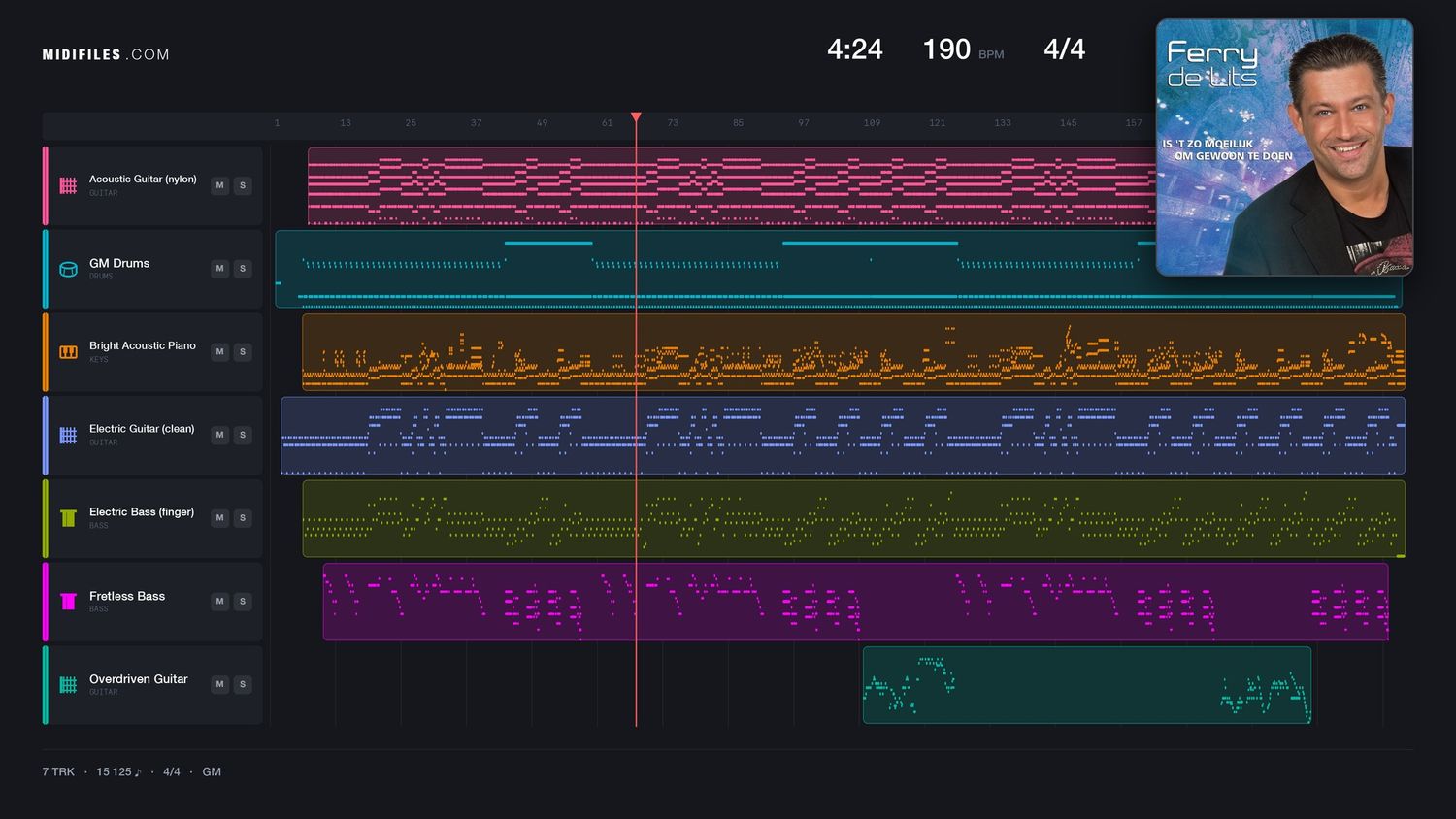 Doe Niet Zo Moeilijk - Normaal (MIDI individual tracks)