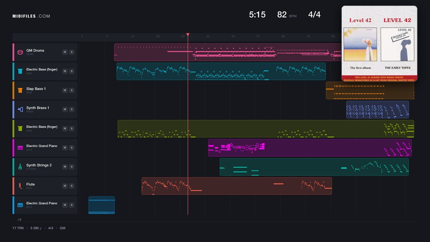 Dune Tune - Level 42 (MIDI individual tracks)